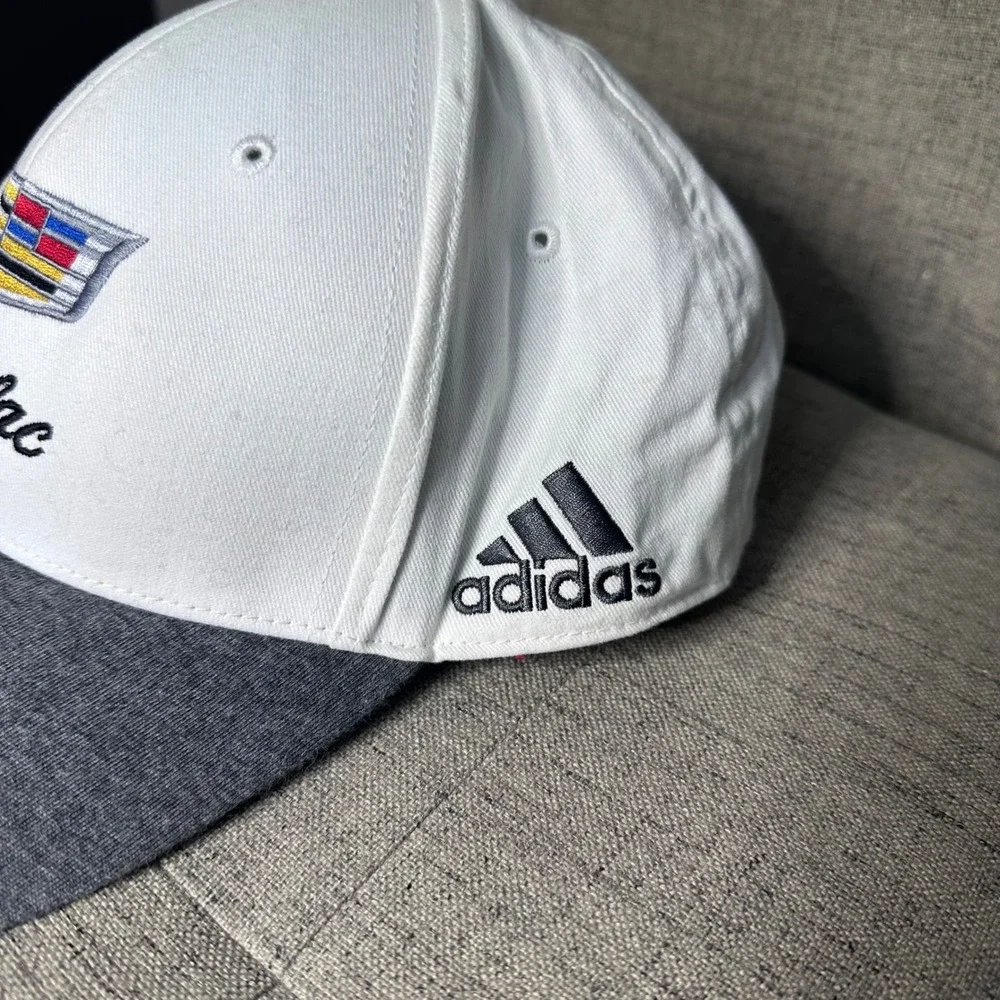 Cadillac Adidas Golf‎ Hat Cap White Charcoal Adjustable One Size Fits Most